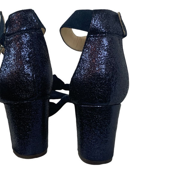 Nine West Womens Pure Love Ankle Strap Sandals Blue Buckle Block Heels 8 M - Picture 10 of 12